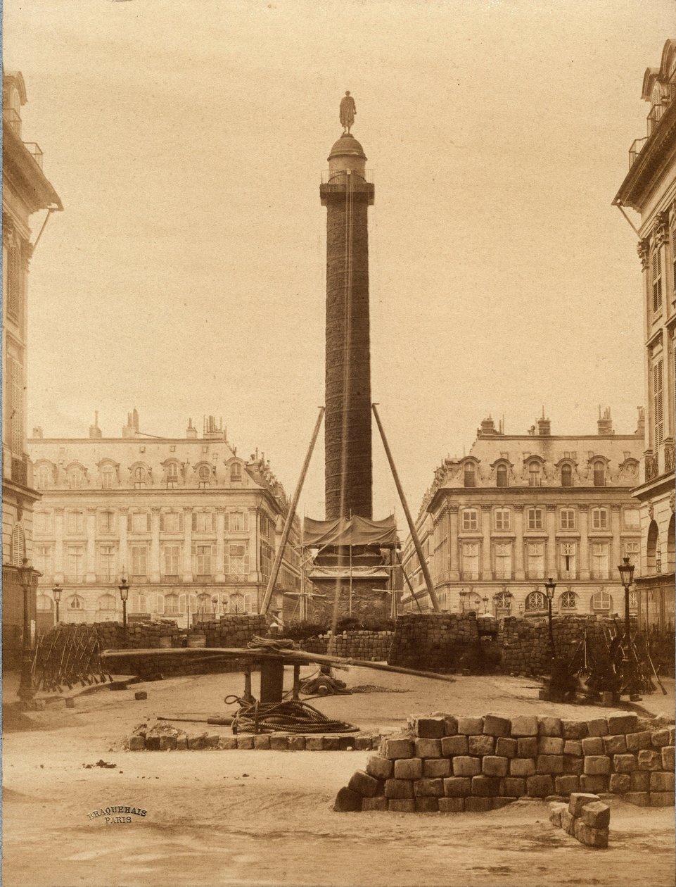 Commune van Parijs: de sloop van de Vendôme-zuil door Unknown