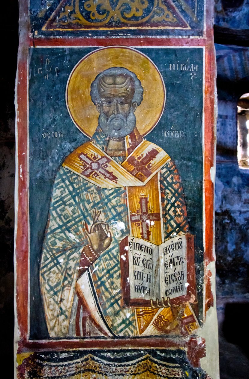Fresco in de Kerk van St. Maria van Blachernae, Berati Kasteel, Albanië door Unknown