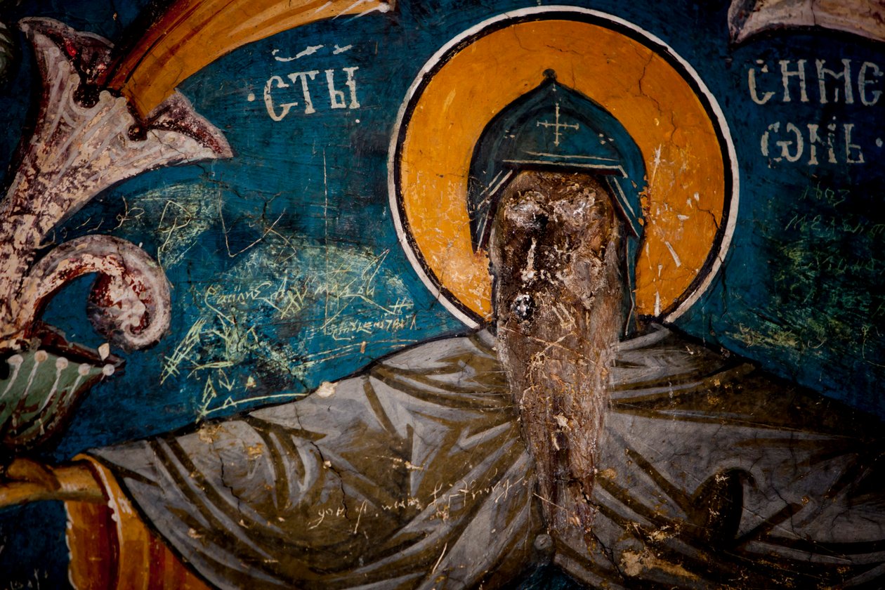 Fresco met de genealogie van de Nemanjic-dynastie door Unknown