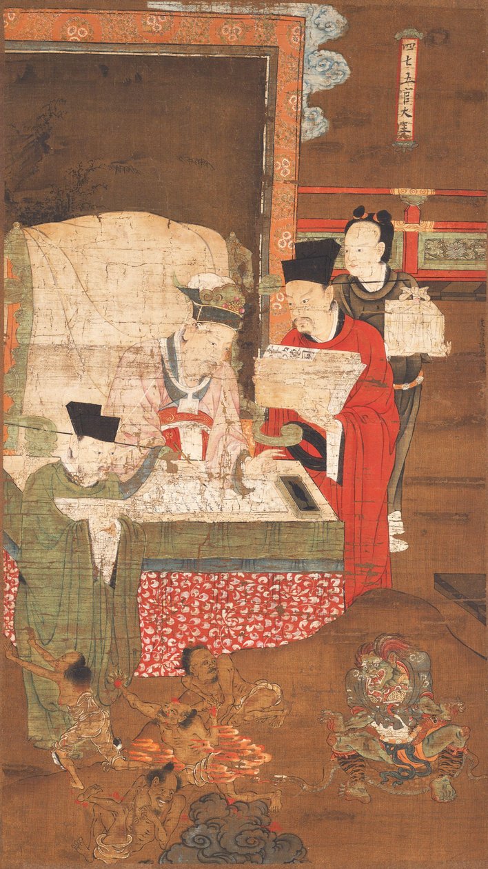 Tien Koningen van de Hel, de koning Wuguan door 陸信忠
