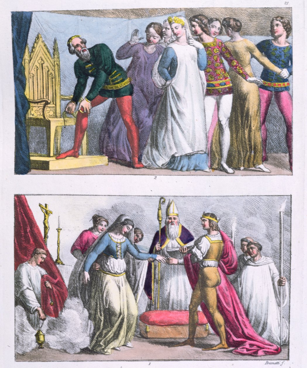 Instelling van de Orde van de Kousenband door Edward III in 1348 en het huwelijk van Hendrik I, uit 