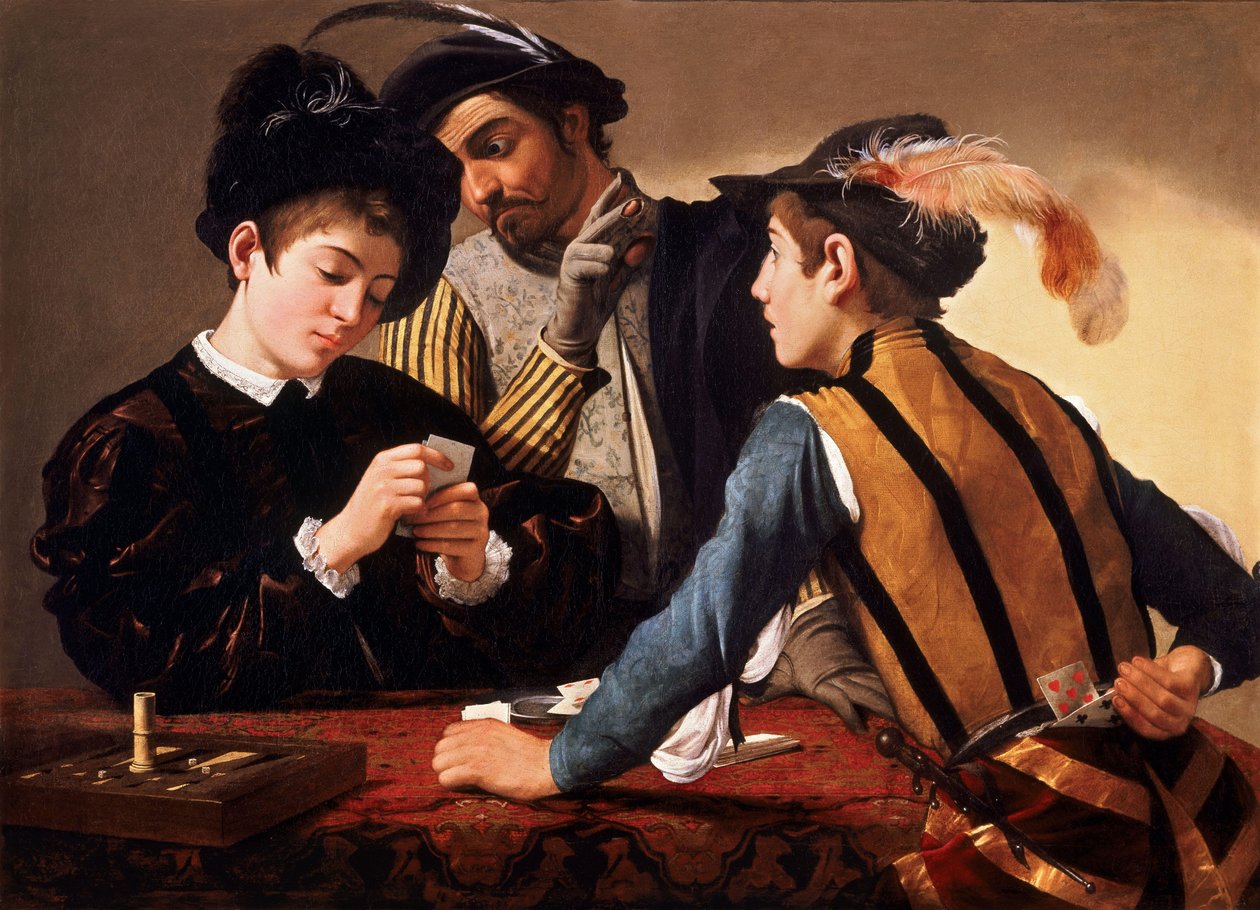 De Kaartspelers door Michelangelo Merisi Caravaggio