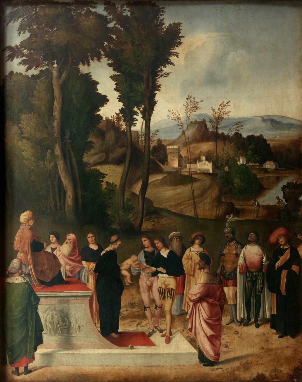 Mozes ondergaat de vuurproef door Giorgione da Castelfranco