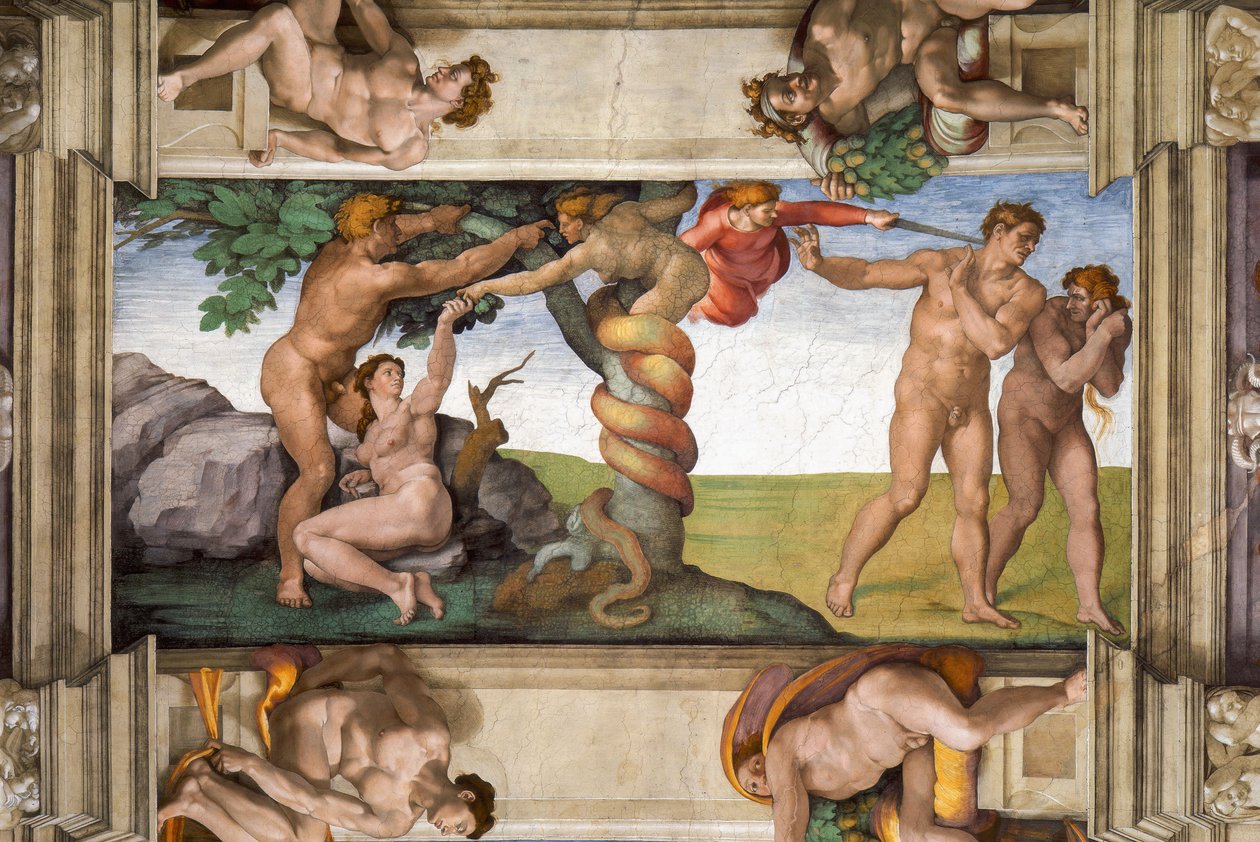 Verdrijving uit het paradijs door Michelangelo Buonarroti