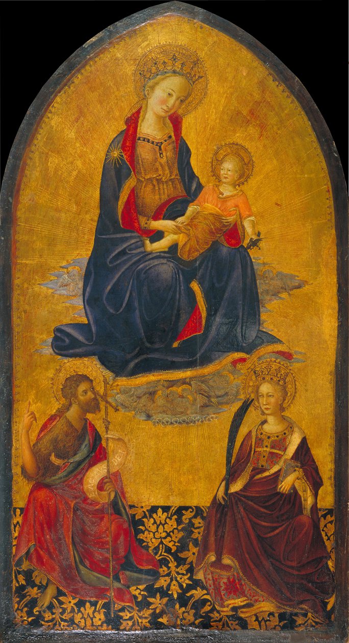 Aanbidding van de Maagd en het Kind door Sint Jan de Doper en Sint Catharina door Saint John