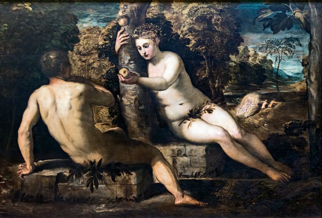 De Verleiding van Adam en Eva door Tintoretto