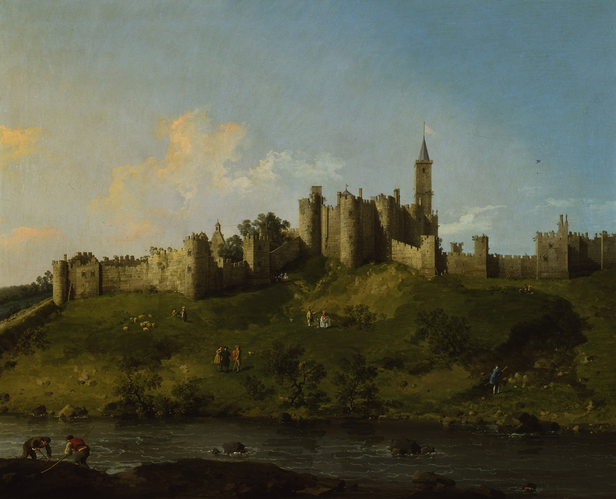 Een uitzicht op Alnwick Castle door Canaletto
