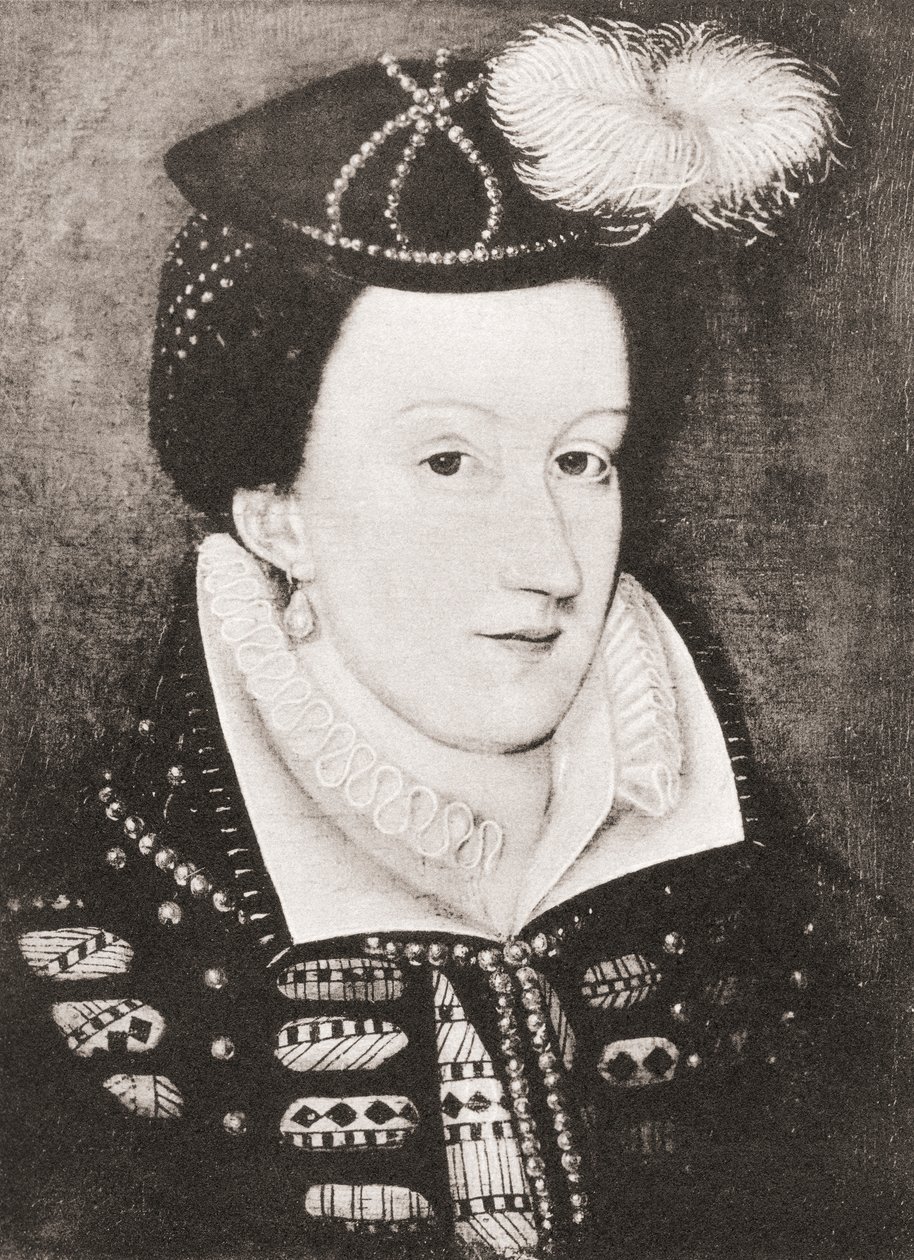 Maria, koningin van Schotland (litho) door (after) English School