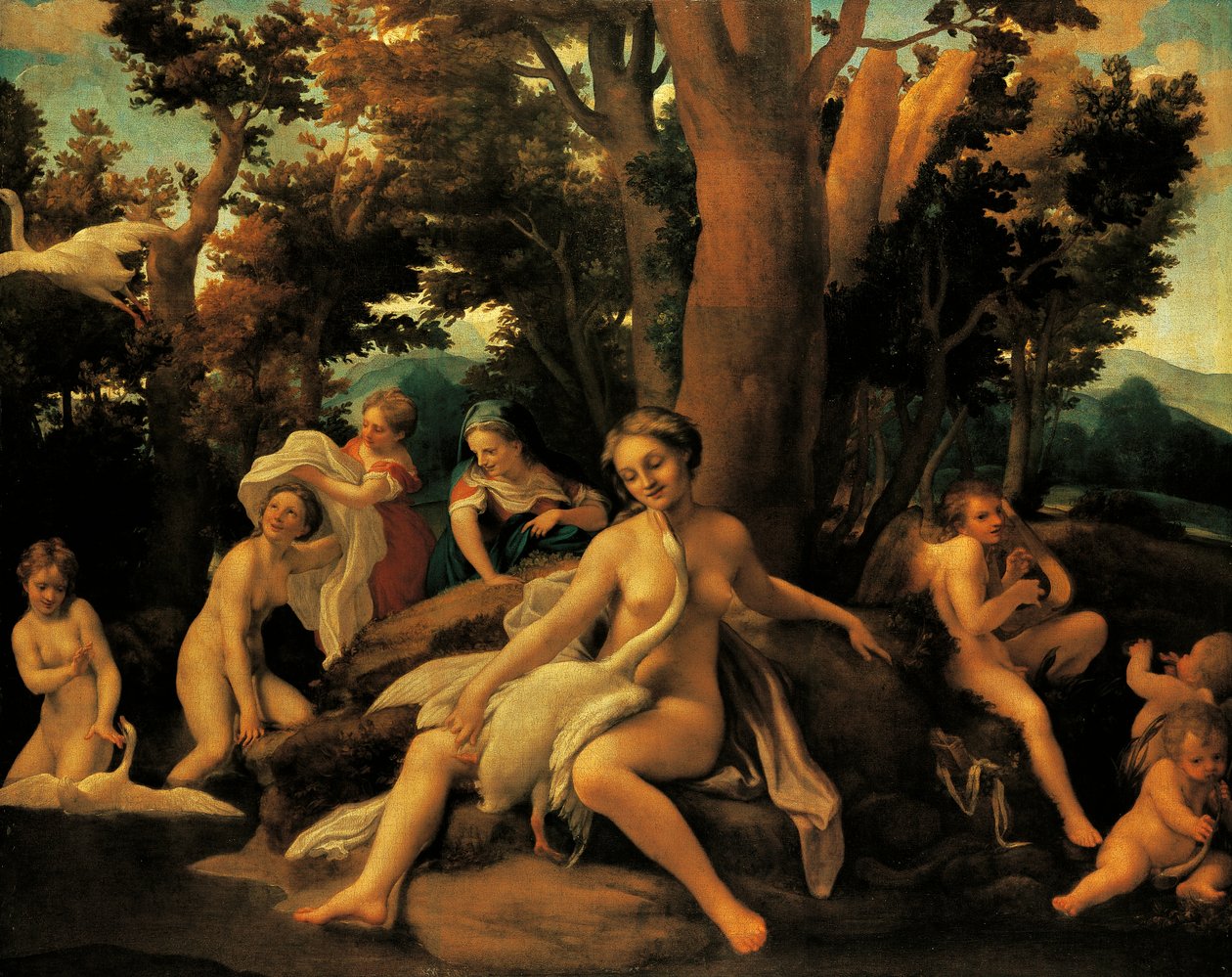 Leda door (c.1489 1534) Correggio