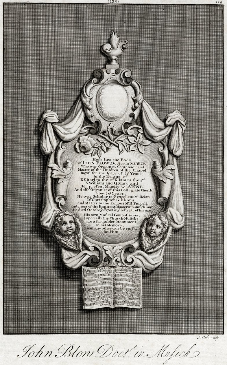 John Blow Memorial, Westminster Abbey door Unknown
