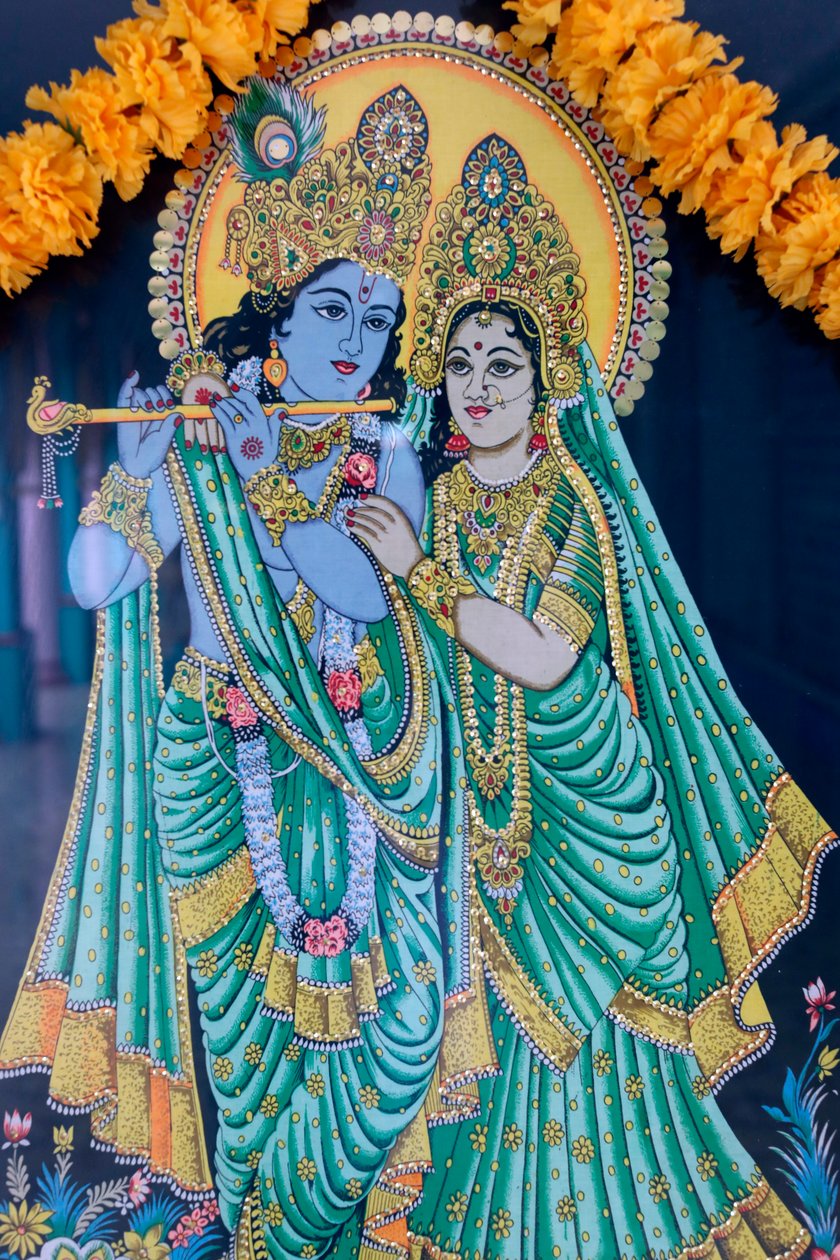 Krishna en Radha, Sri Thenday Yutthapani Tempel, Ho Chi Minhstad, Vietnam door Unknown