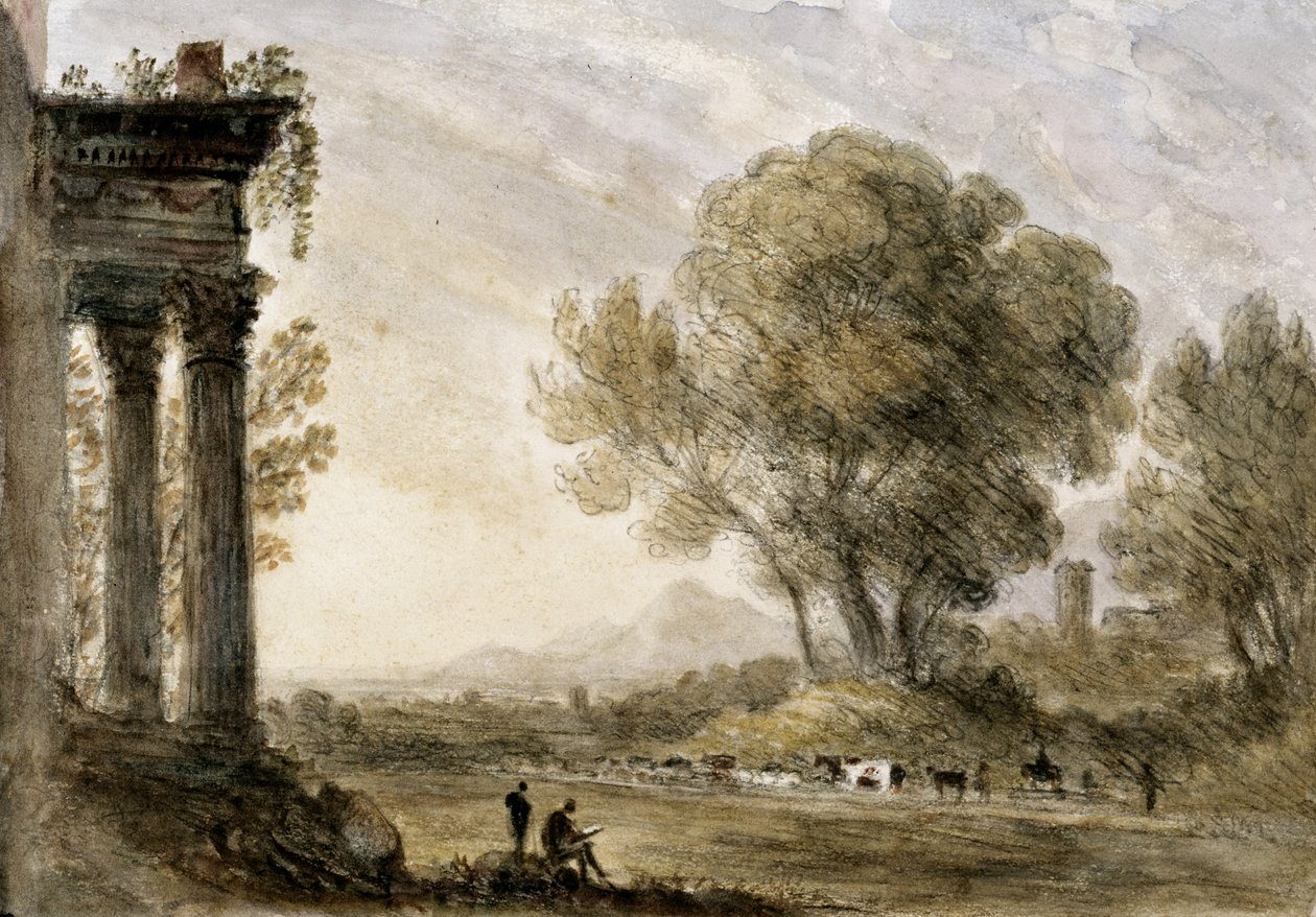 Landschap in de stijl van Claude door William Crotch, 1838 door Unknown
