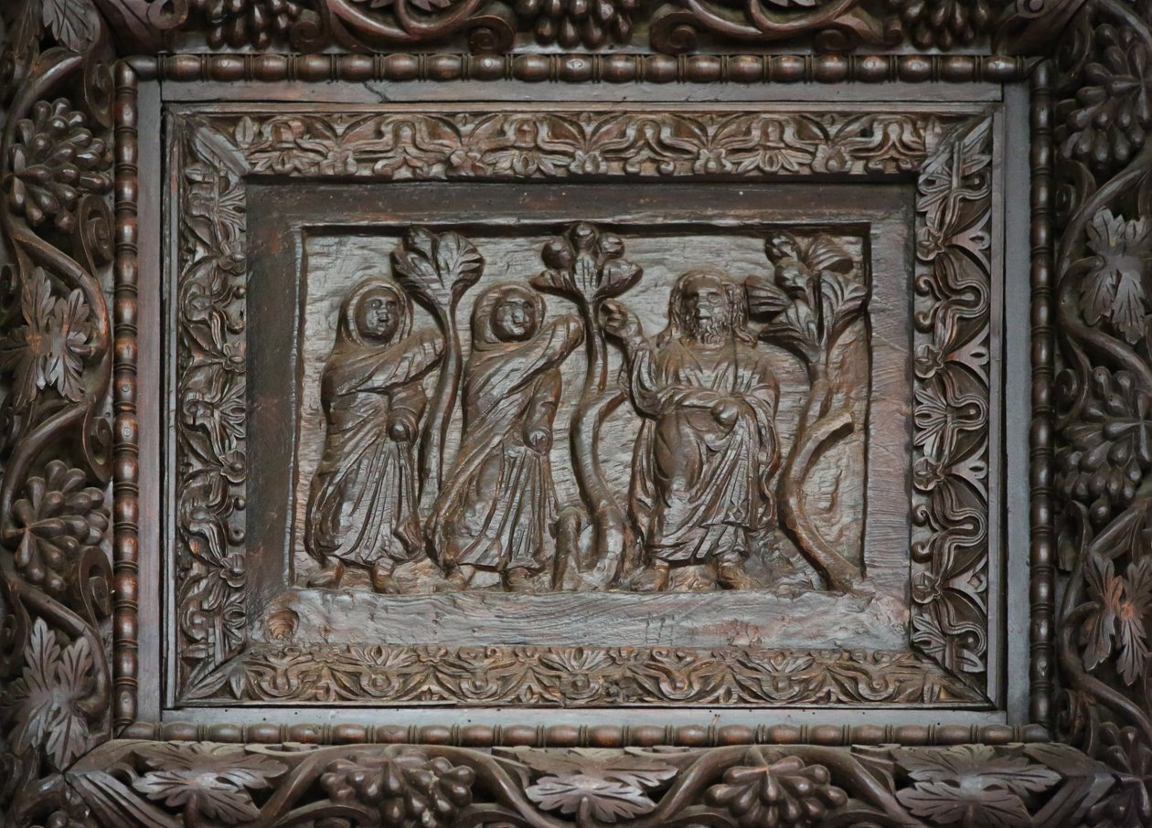 Paneel van 5C deur: Christus verschijnt aan de heilige vrouwen bij het graf door Unknown