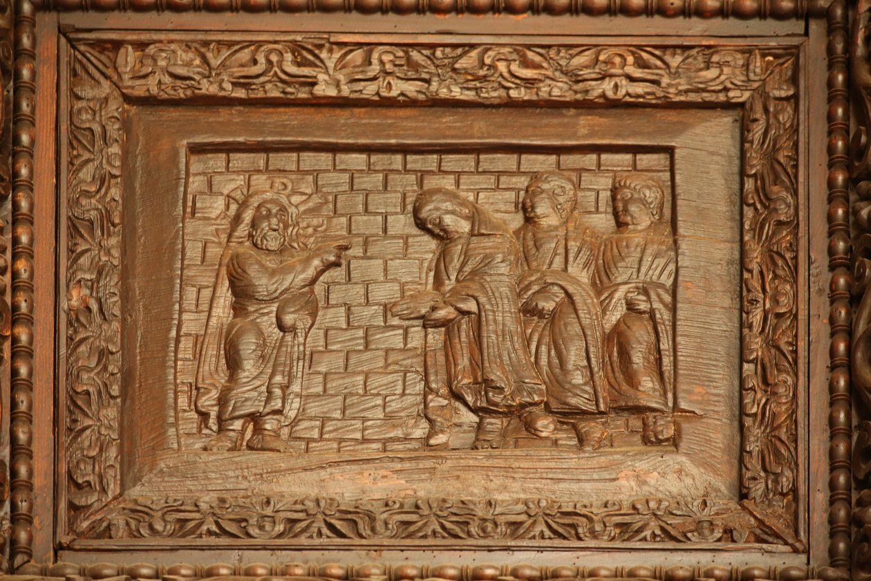 Paneel van 5C deur: de verrezen Christus verschijnt aan zijn discipelen door Unknown