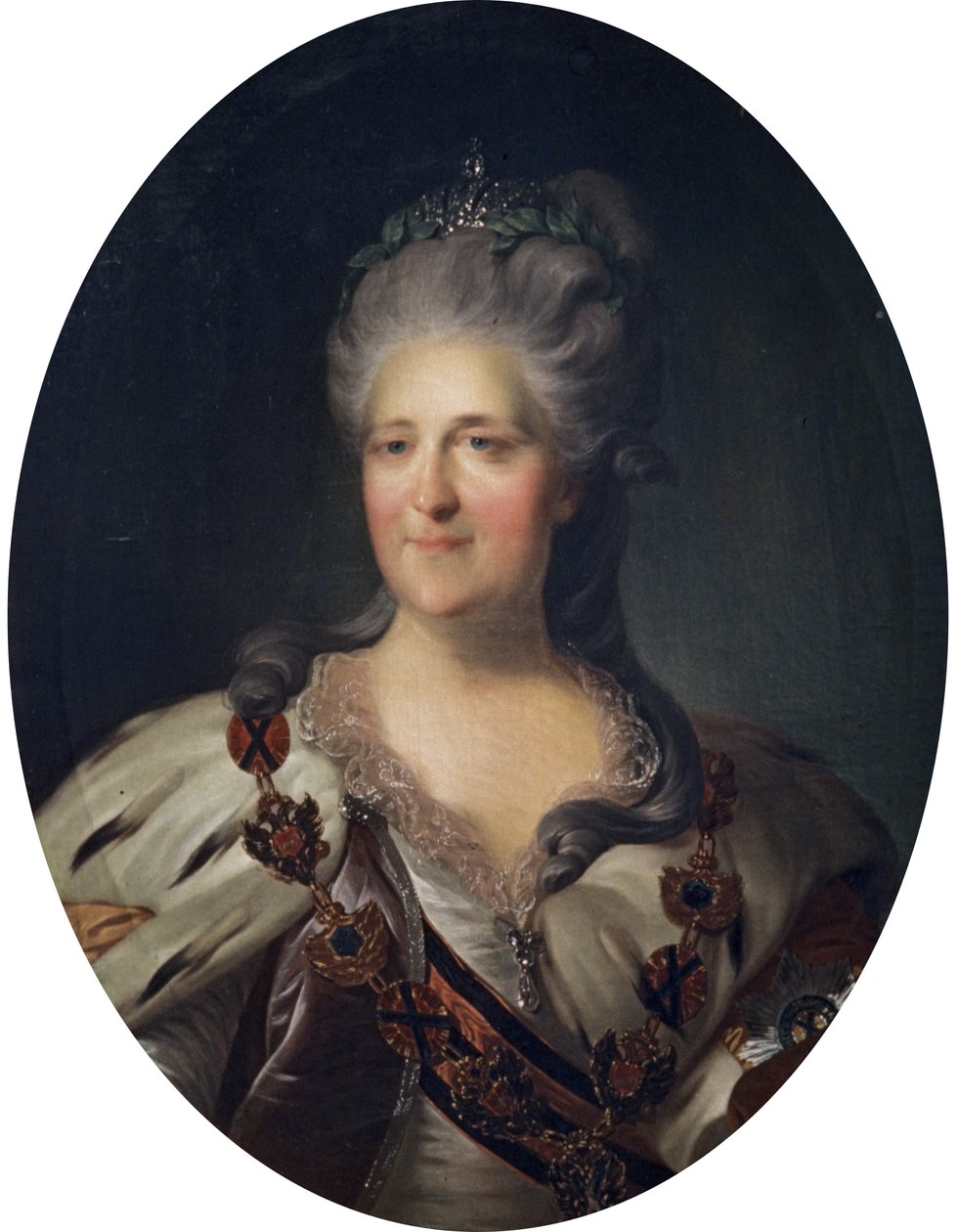 Portret van Catharina de Grote door F. Rokotov door Unknown