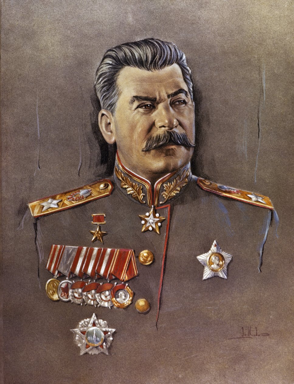 Portret van Joseph Stalin door Unknown