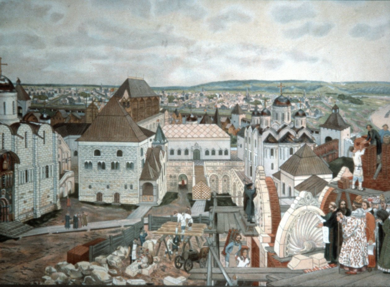 Russische kunst - Schilderij van Moskou in oude tijden door V. M. Vasnetsov (19e eeuw) door Unknown