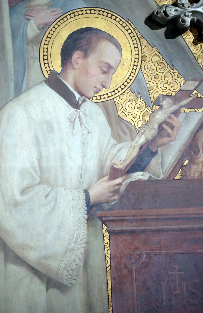 Saint Nizier kerk, Saint Aloysius de Gonzaga door Claudius Barrot (1845-1908), Lyon, Frankrijk door Unknown