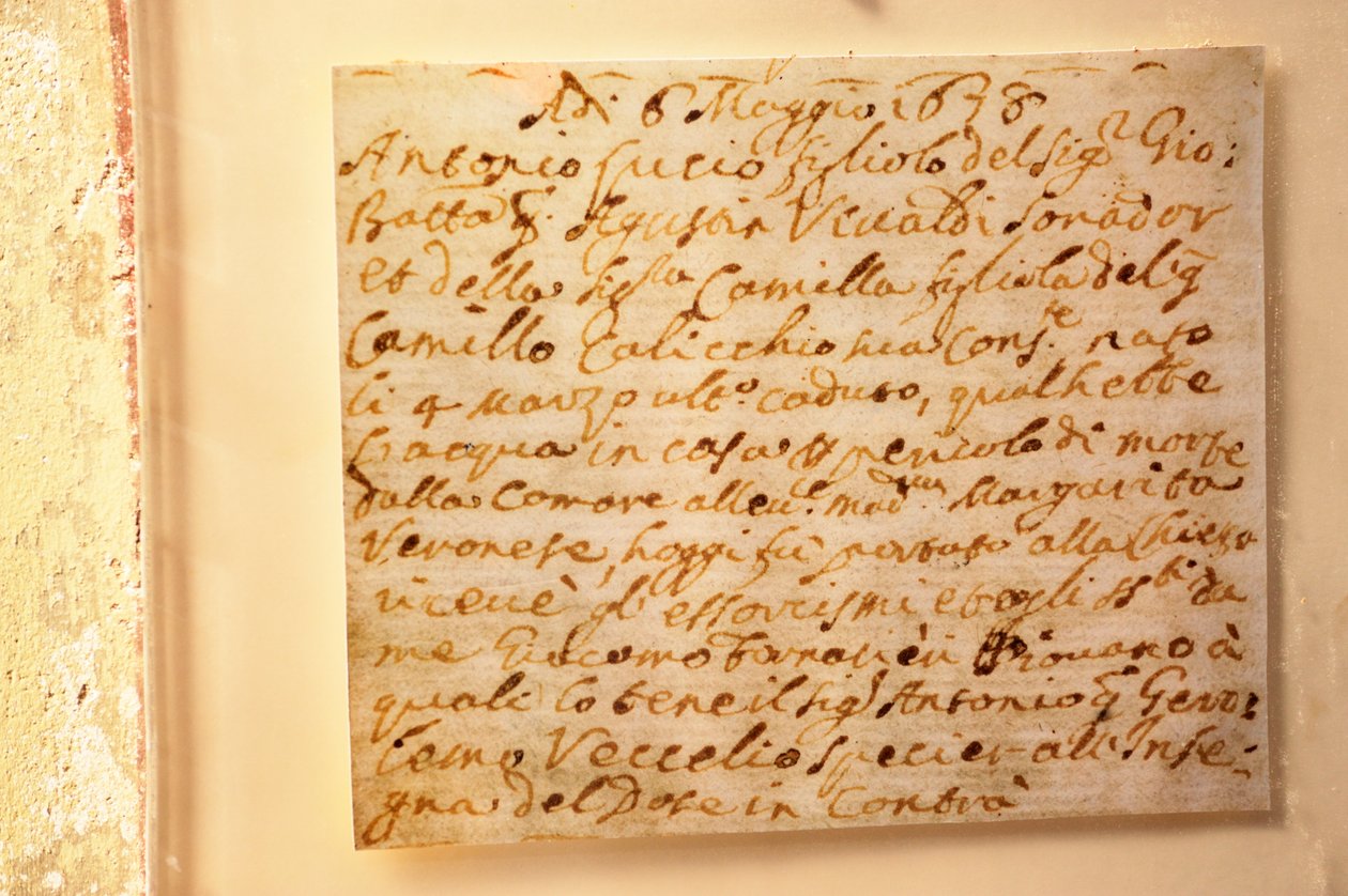 Doopcertificaat van Vivaldi door Unknown