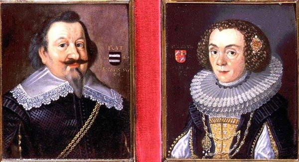Portret van een man en zijn vrouw, 17e eeuw door Dutch School