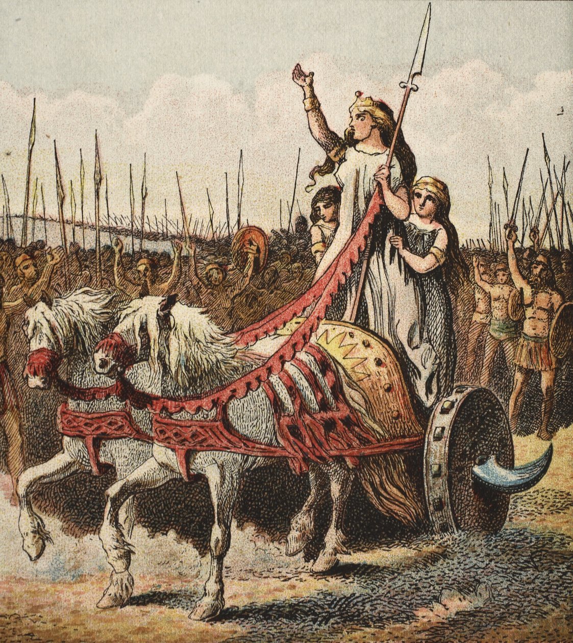 Boudica en haar leger door English School