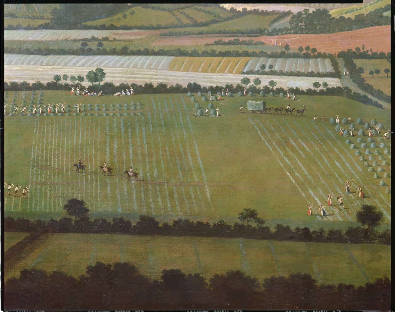 Platteland rond Dixton Manor, c.1725 (detail) door English School