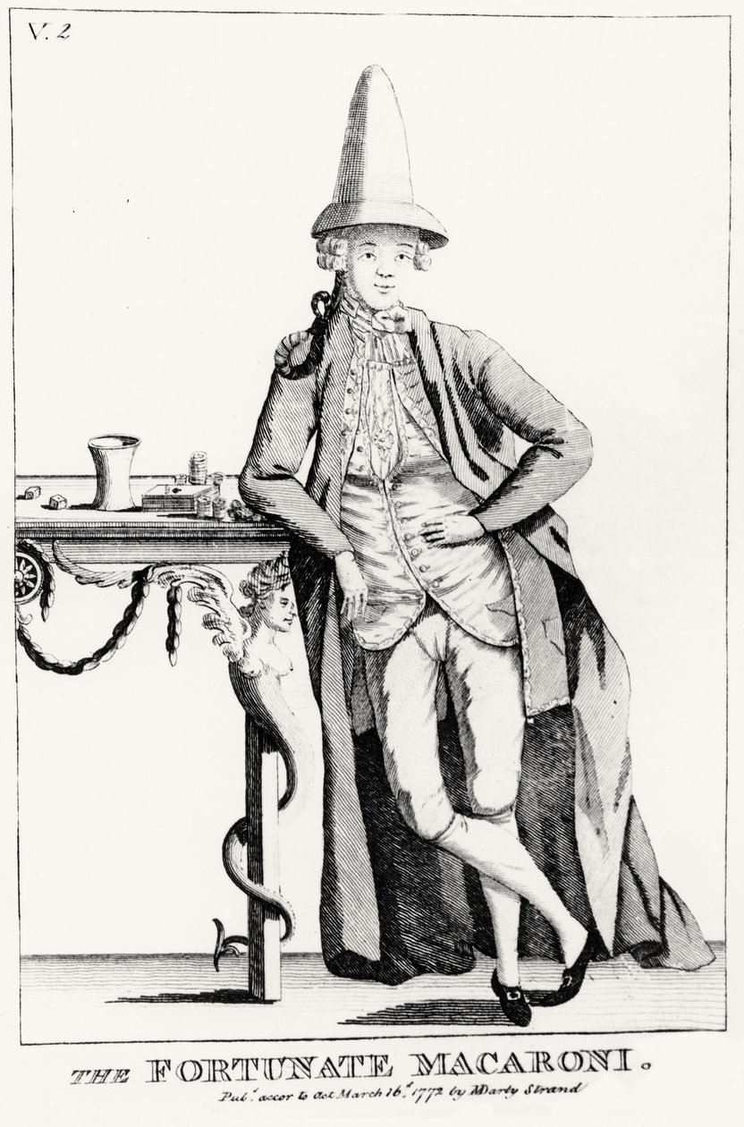 De Gelukkige Macaroni, uitgegeven door N. Dandy, 16 maart 1772 door English School