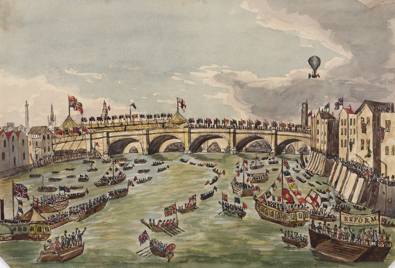 De Opening van de Nieuwe London Bridge, 1 augustus 1831 door English School