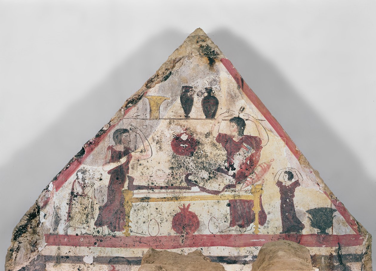 Scène van offer aan de overledene door Etruscan
