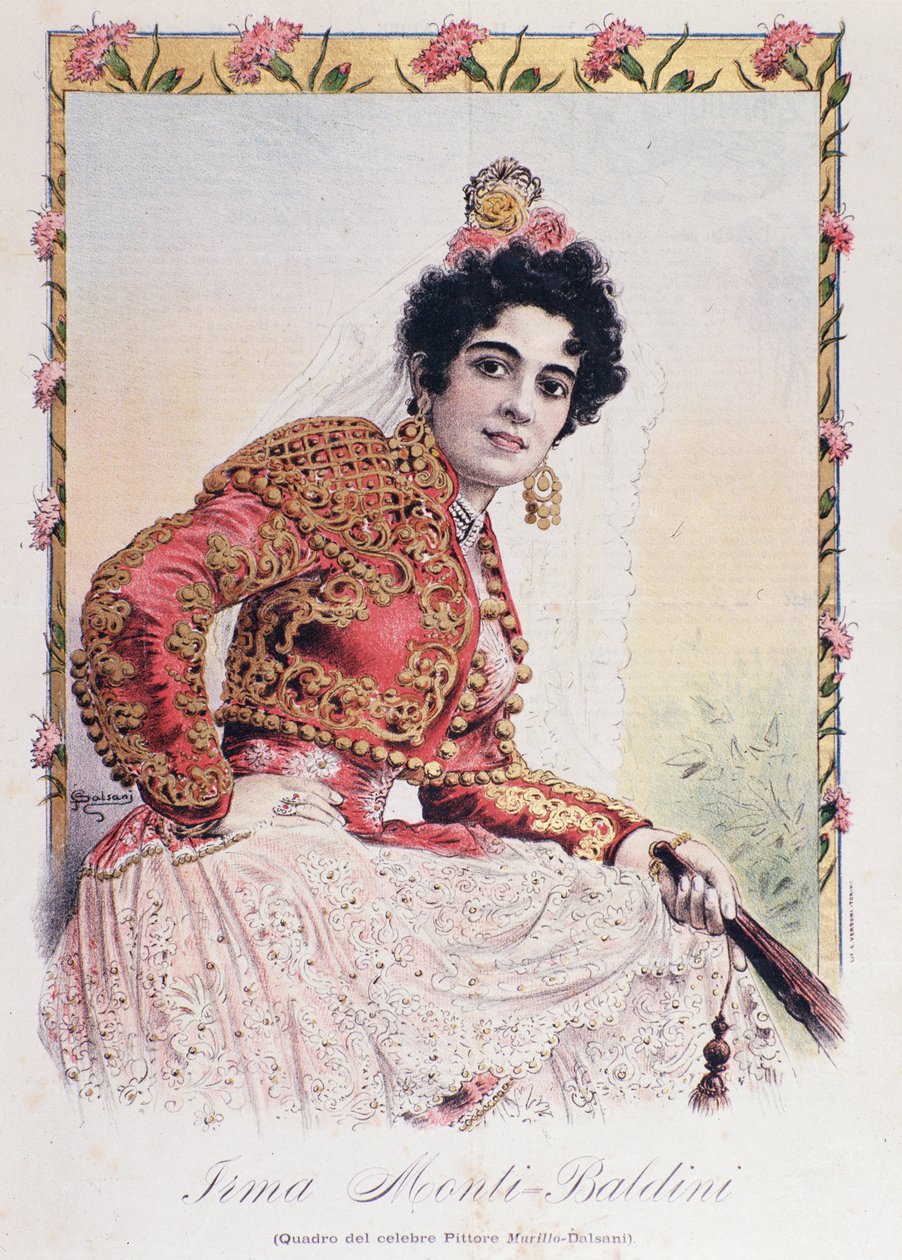 Kostuum van Irma Monti Baldini (Carmen) in de opera Carmen van Georges Bizet. door French School