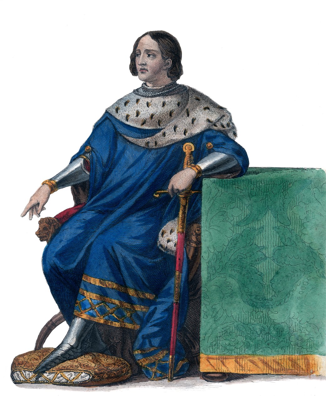 Portret van Lodewijk XII van Frankrijk (1462-1515), Koning van Frankrijk. door French School