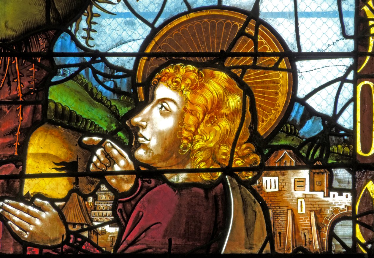 Raam met Sint Johannes bij de Transfiguratie door French School