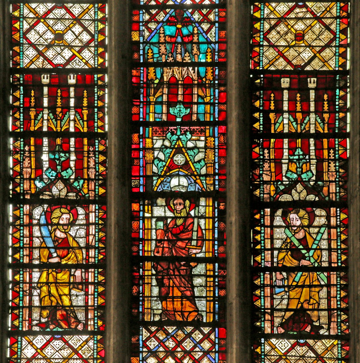 Raam met Sint Judas, Sint Paulus, Sint Andreas door French School