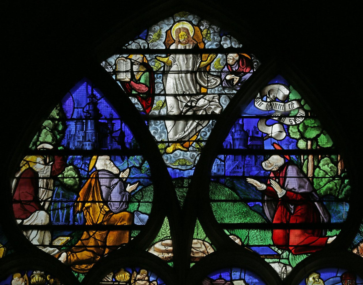 Raam met de transfiguratie door French School