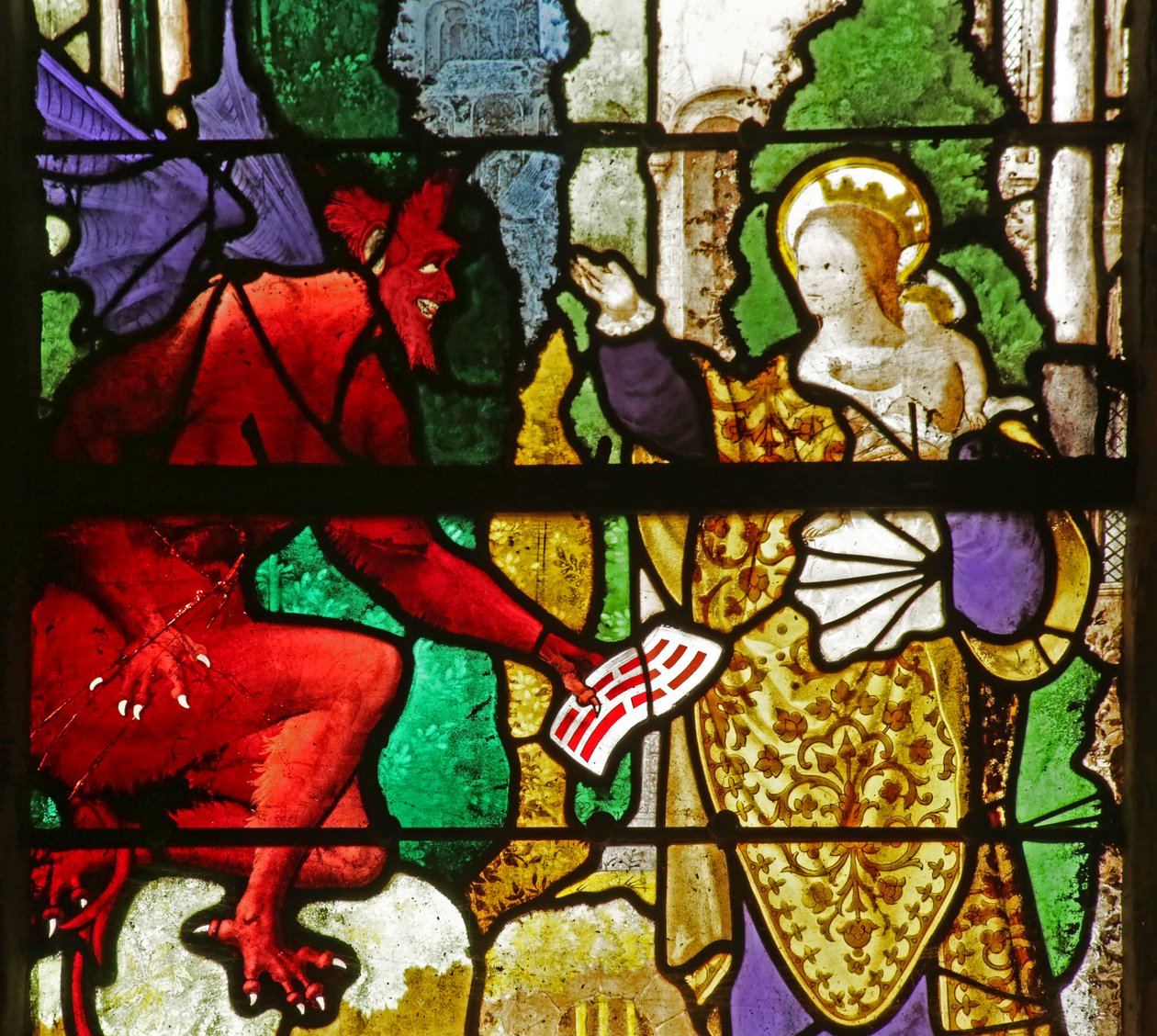 Raam met de Maagd Maria die Theophilus