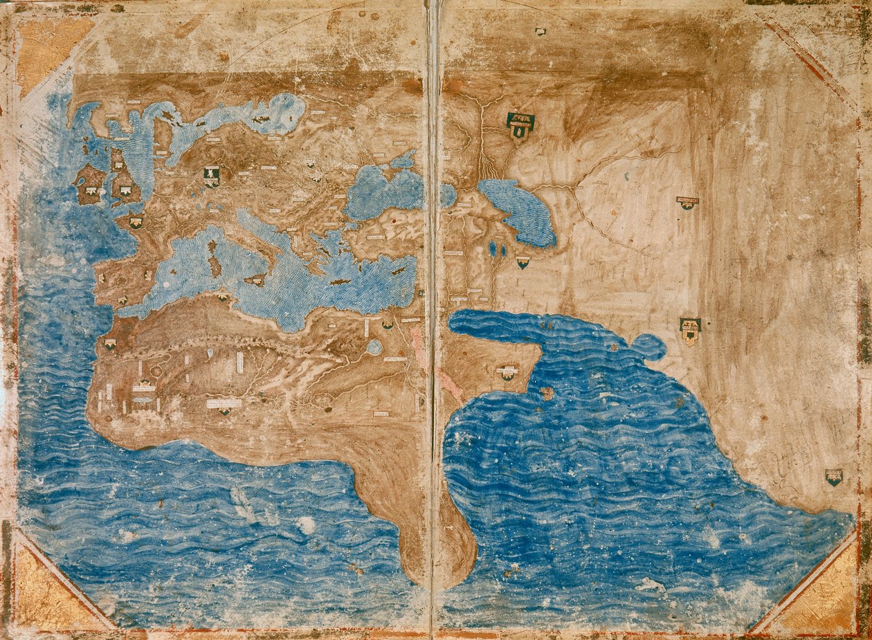 Kaarten 2v en 3r van de Mediceo Atlas (Gaddi 9) door Unknown