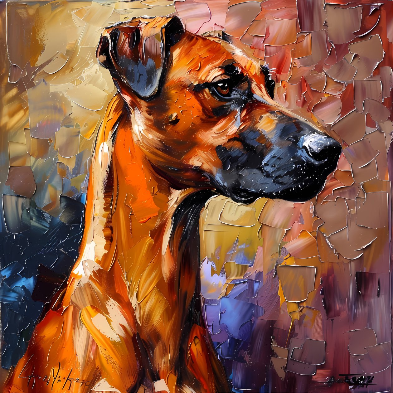 Abstracte Rhodesian Ridgeback hond door F. Abderrahim