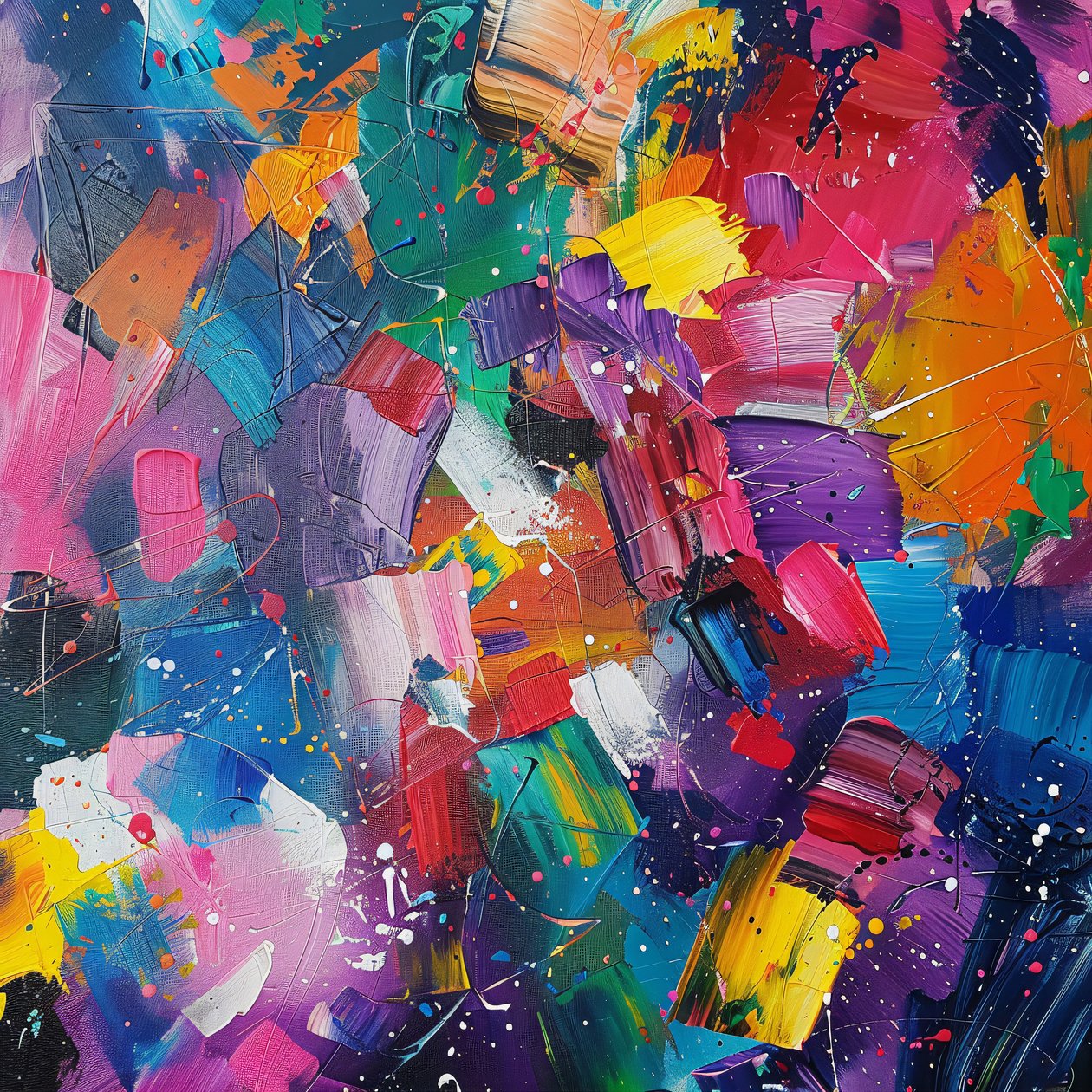 Muurdecoratie voor prints: Moderne abstractie schilderij door F. Abderrahim