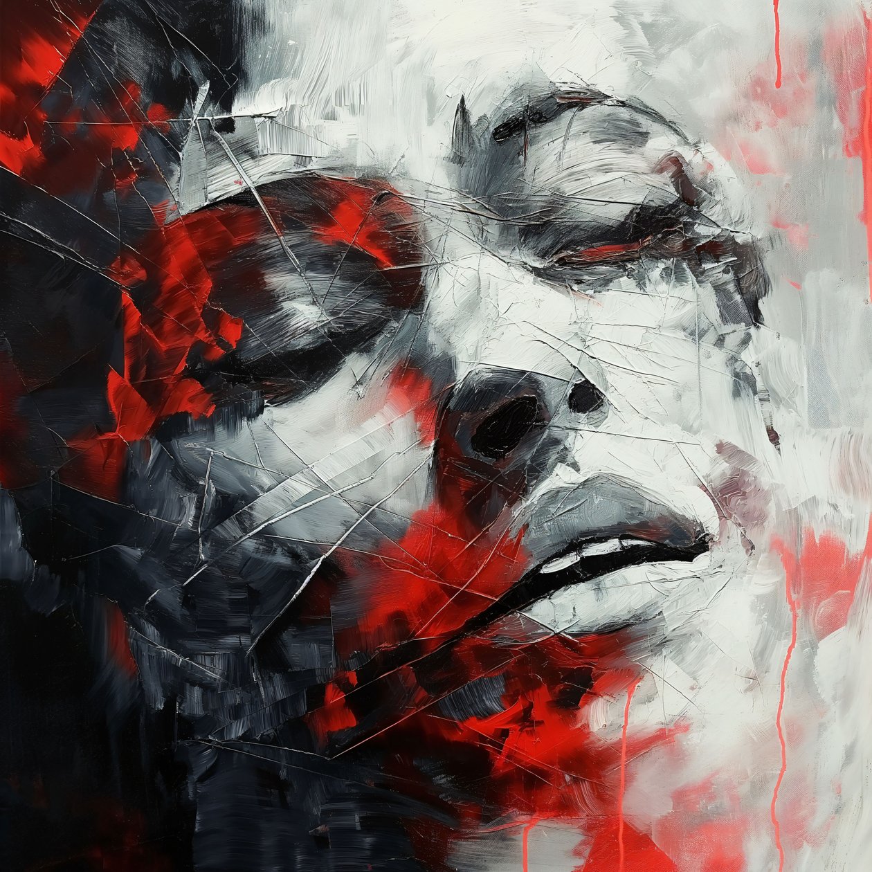 Schilderij over pijn & lijden door F. Abderrahim