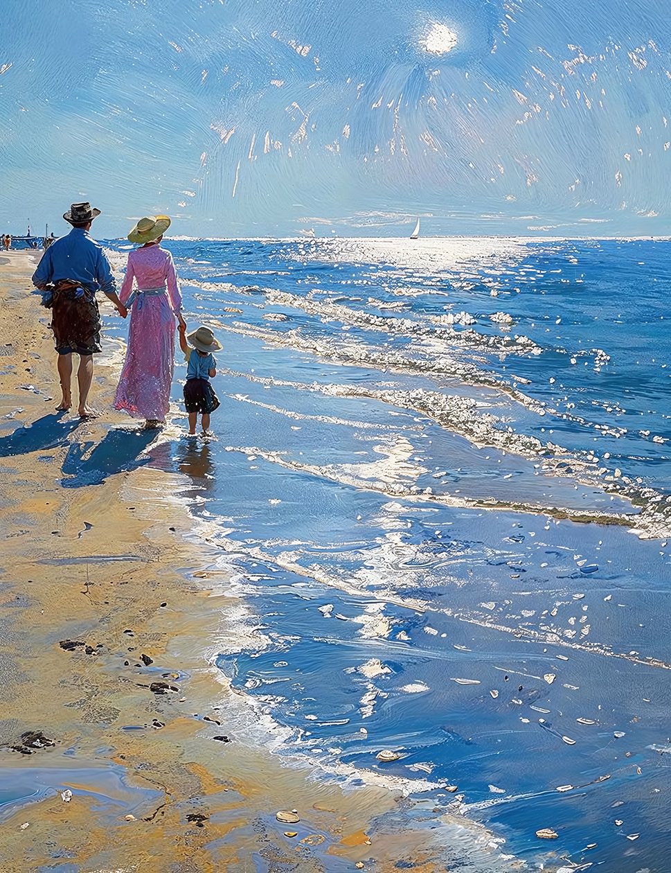Landschap met afgelegen strand, wanddecoratie voor elke kamer door F. Abderrahim
