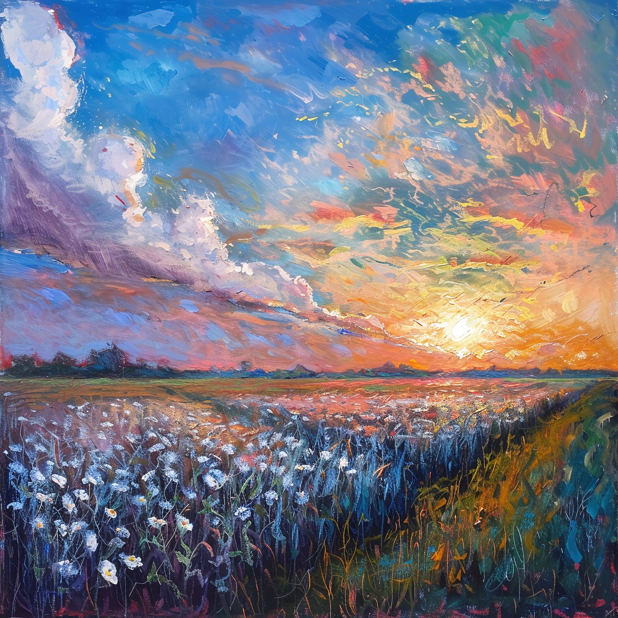Abstracte olieverfschilderijen pastels, Muurdecoratie te koop, canvas prints door F. Abderrahim