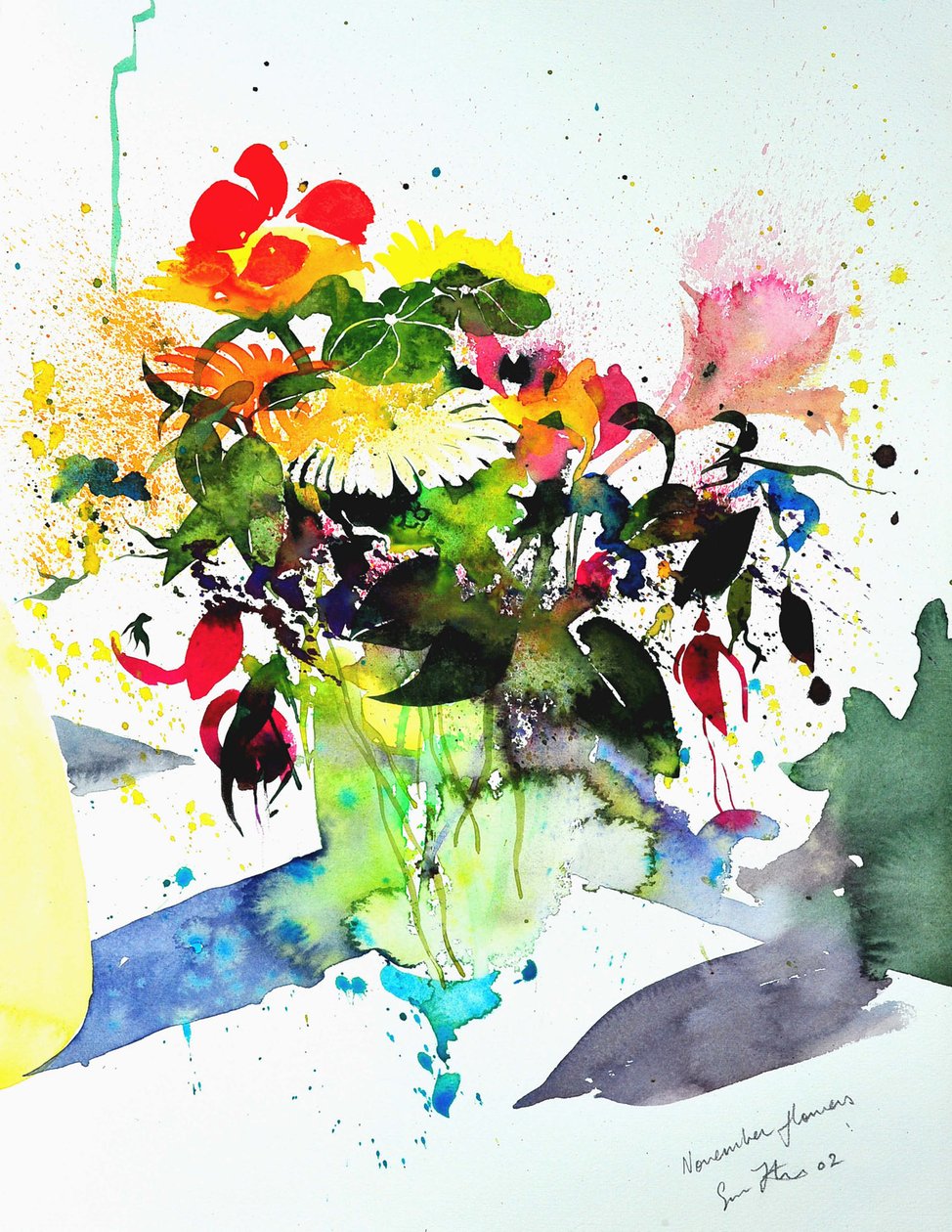November Bloemen 56 x36 2002 door Simon Fletcher