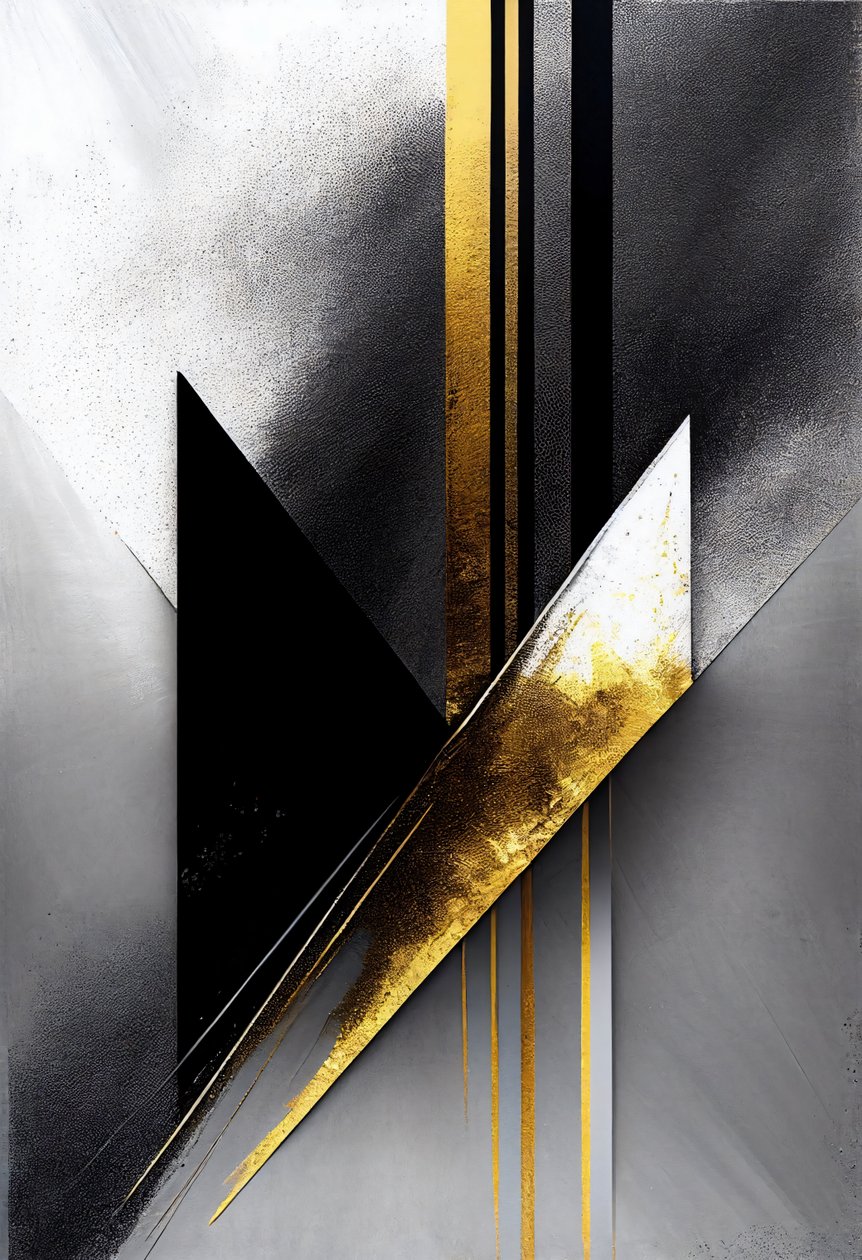 Abstracte zwart-gouden strepen en liggende achtergrond, canvas prints voor elke kamer door F. Abderrahim