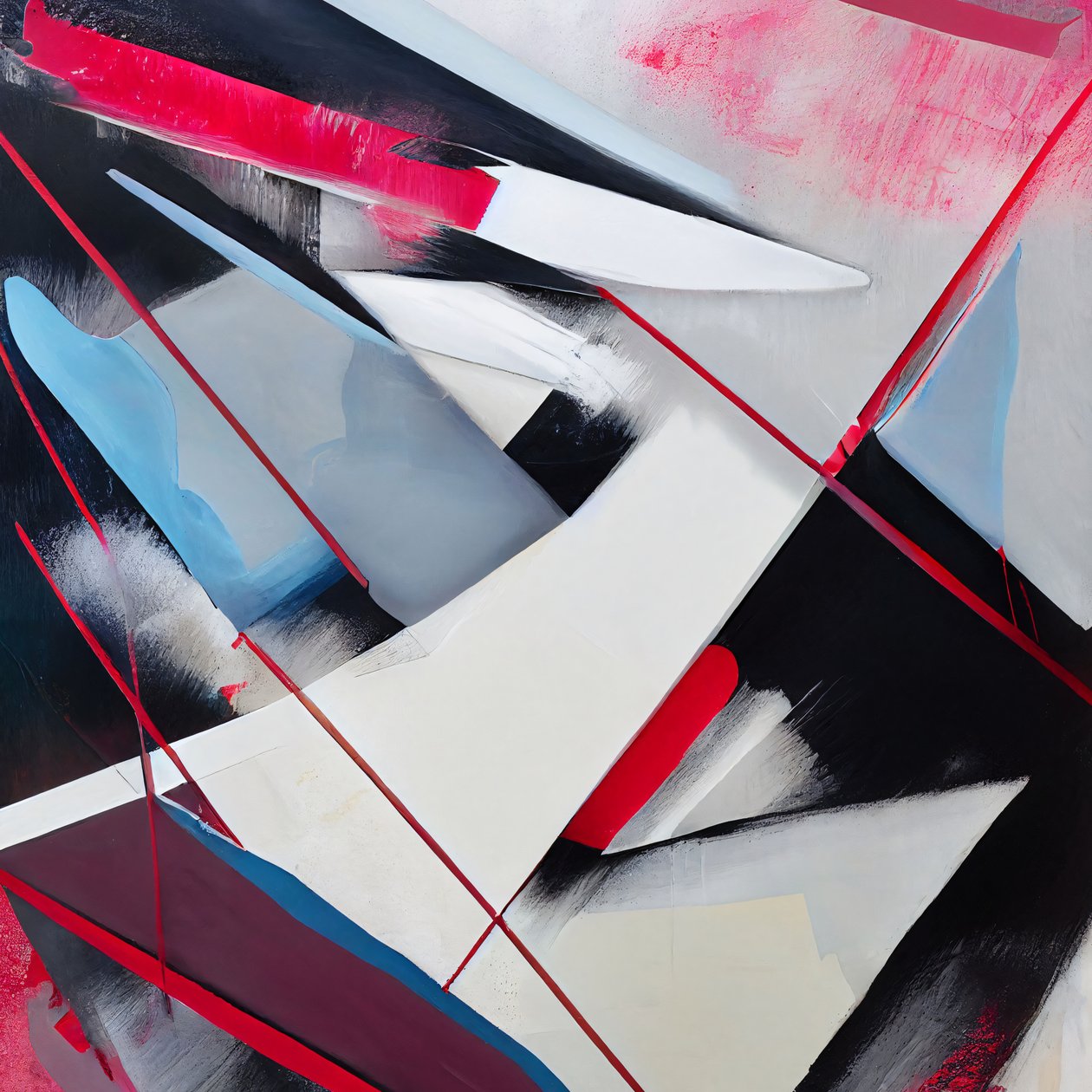 Abstract Splash Creatieve expressie in penseelstreken, canvas kunstdrukken op aanvraag door F. Abderrahim