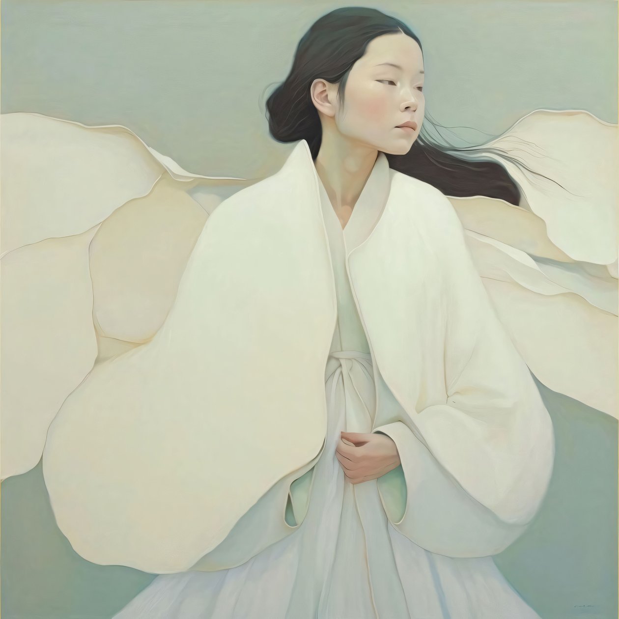 Japanse vrouw draagt traditionele kimono, Custom Canvas Prints door F. Abderrahim