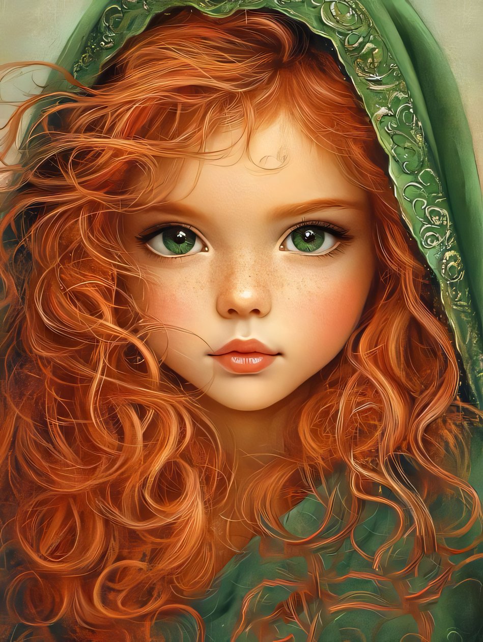 Mooi meisje met rood haar, canvas afdrukken op maat online door F. Abderrahim