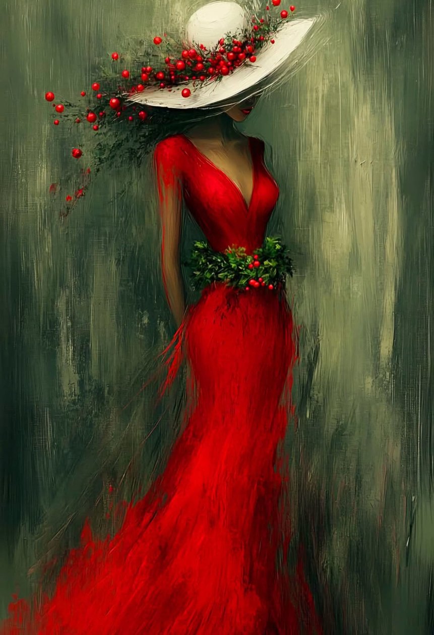 De dame in het rood door Blissful