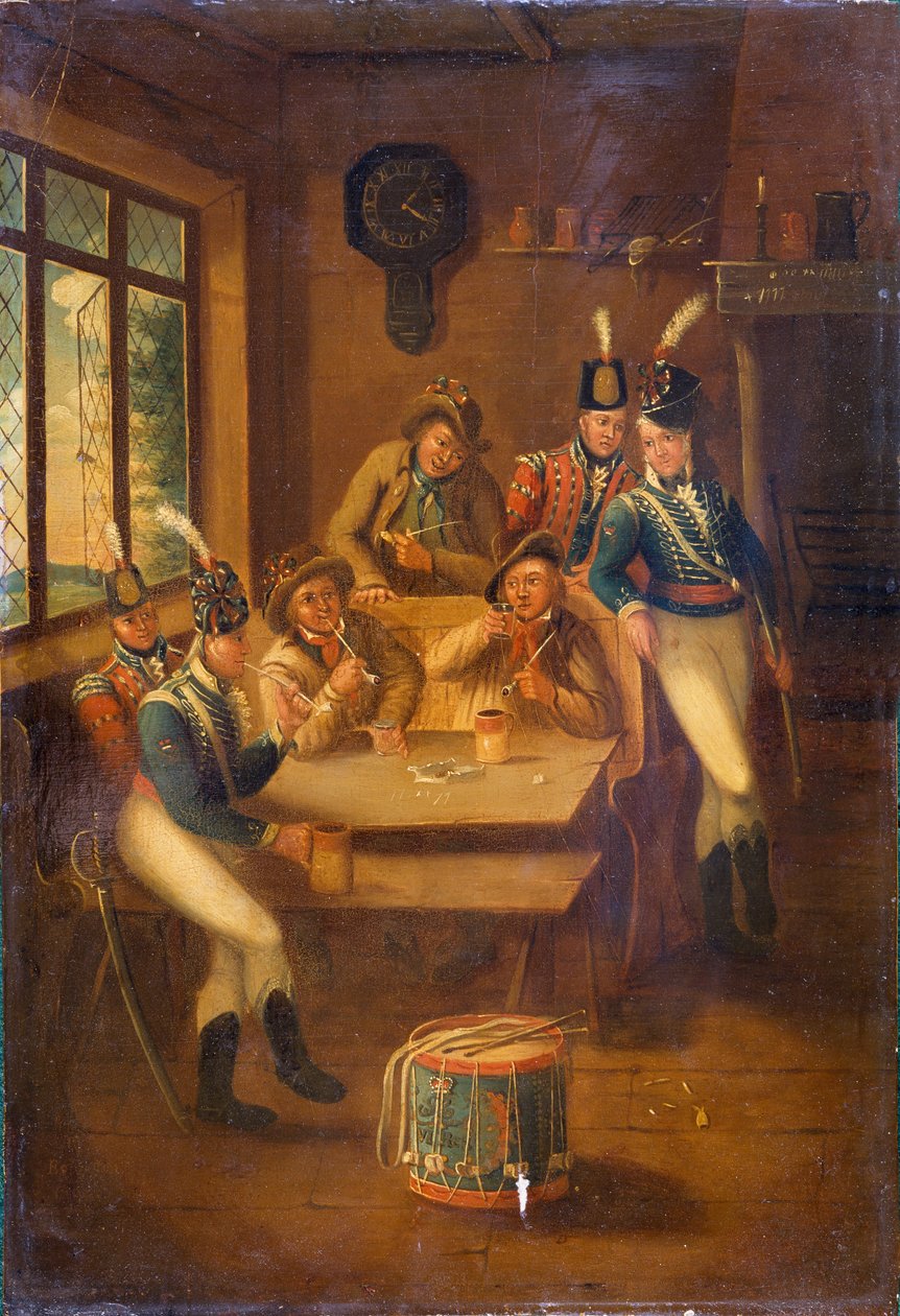 Een Wervingspartij, 1805 door A.E. Eglington