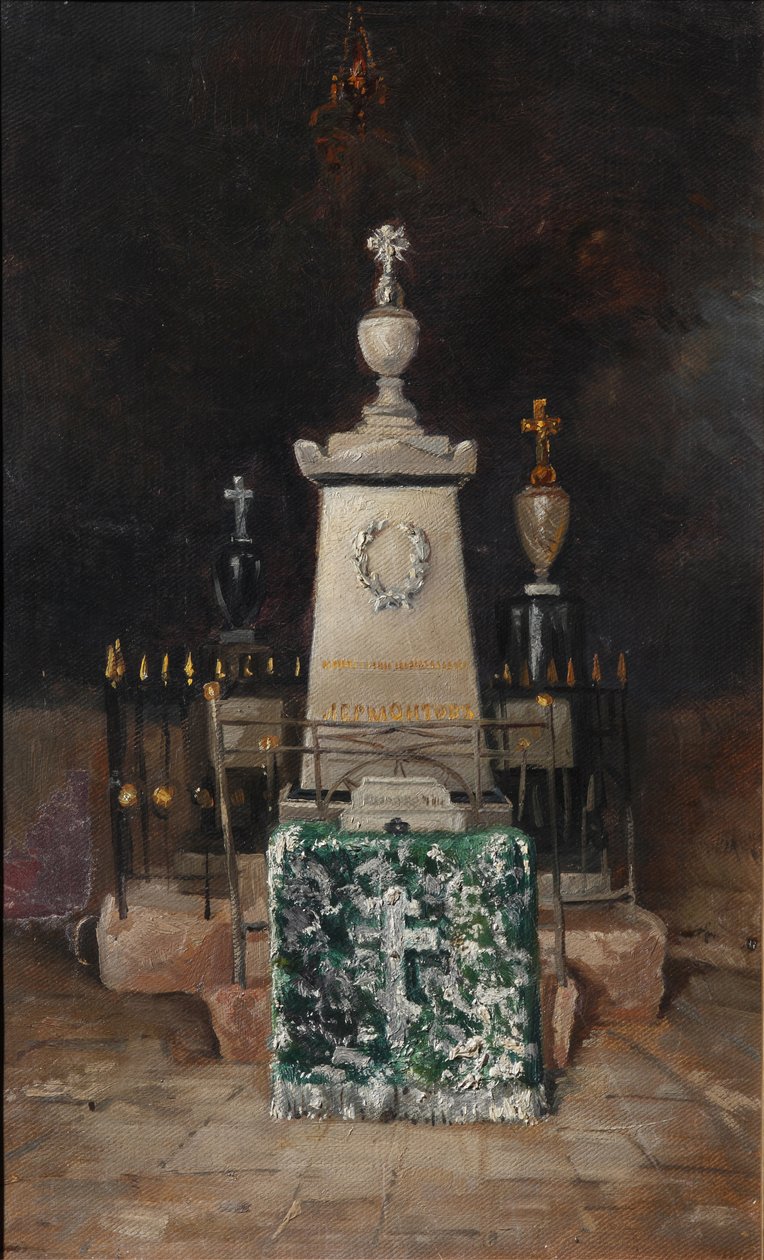 Grafsteen van Lermontov in Tarkhany, 1883 door A.S. Mezentsov