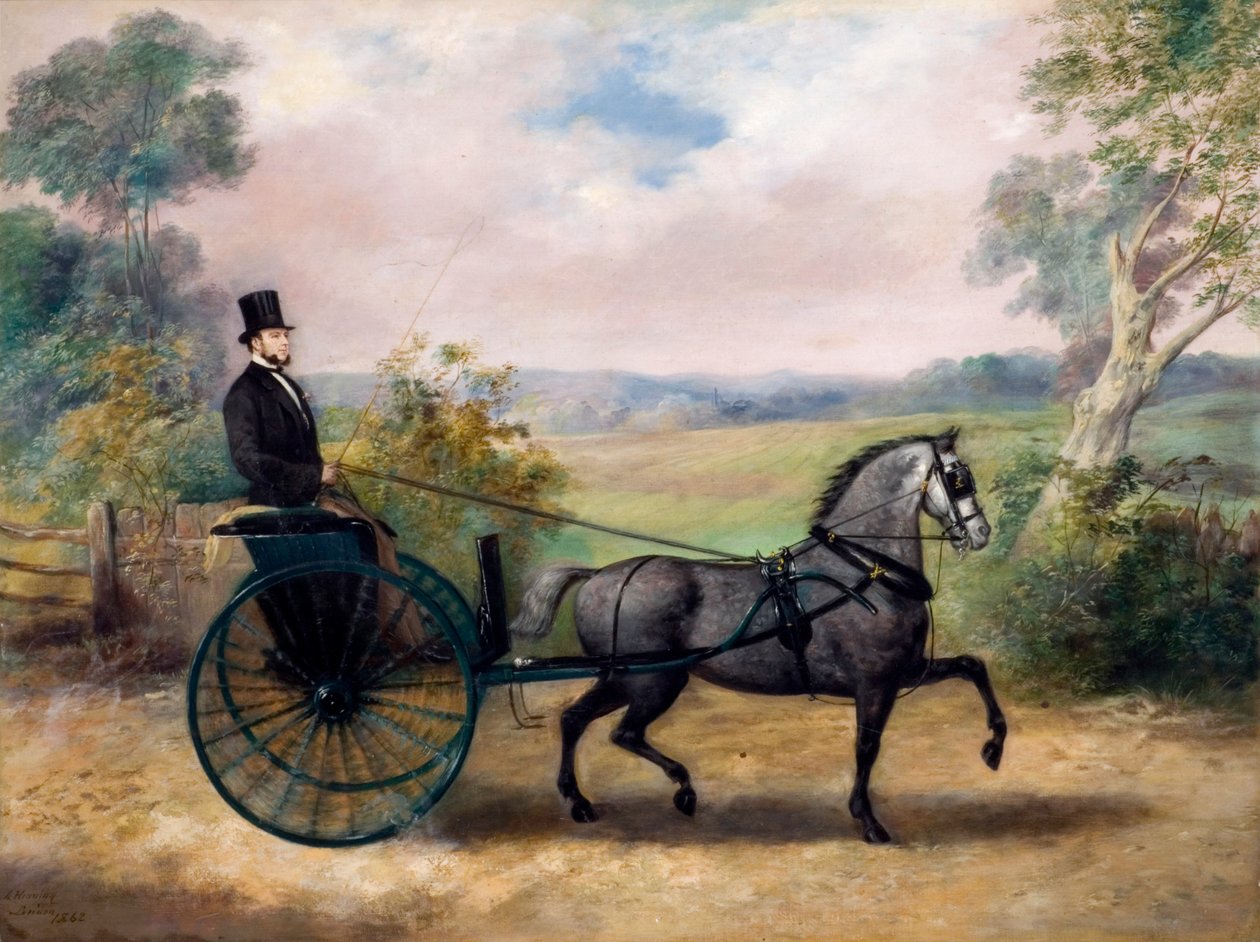 Man in Gig, 1862 door A. Heaning